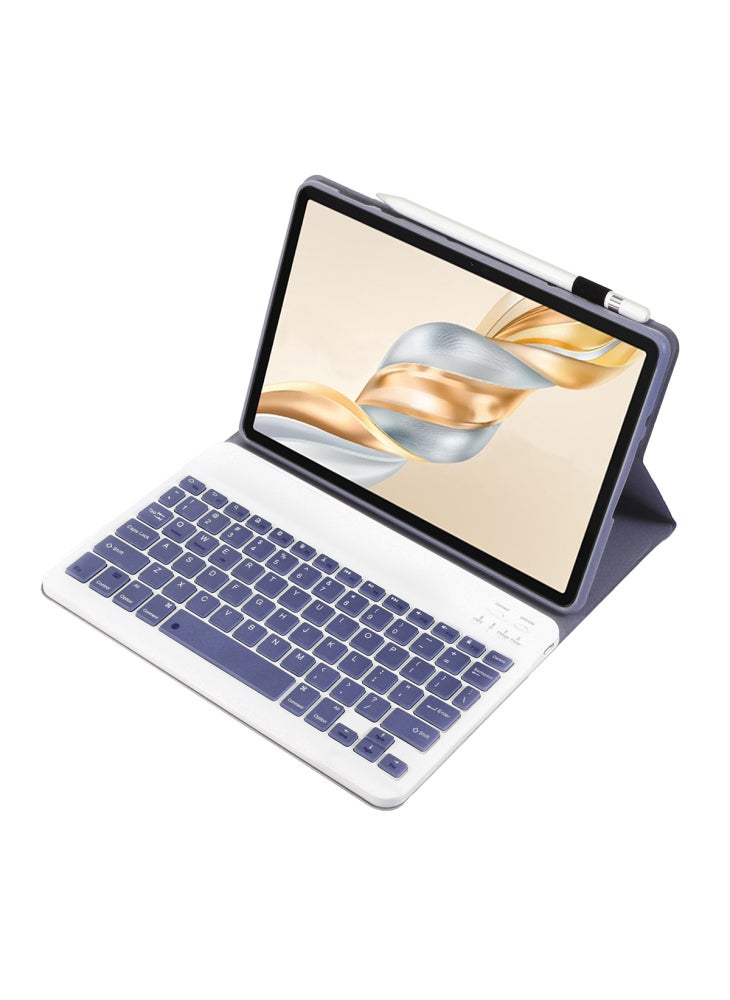 جراب AH28 لجهاز Honor Pad X9a/X9 Pro اللوحي القابل للفصل مع لوحة مفاتيح متوافقة مع تقنية البلوتوث والجلد والبولي يوريثان الحراري - أرجواني - Image 2